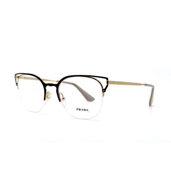 Prada Accessories - PRADA PR 64U 98R1O1 BROWN GOLD DEMO LENS AUTHENTIC EYEGLASSES FRAME